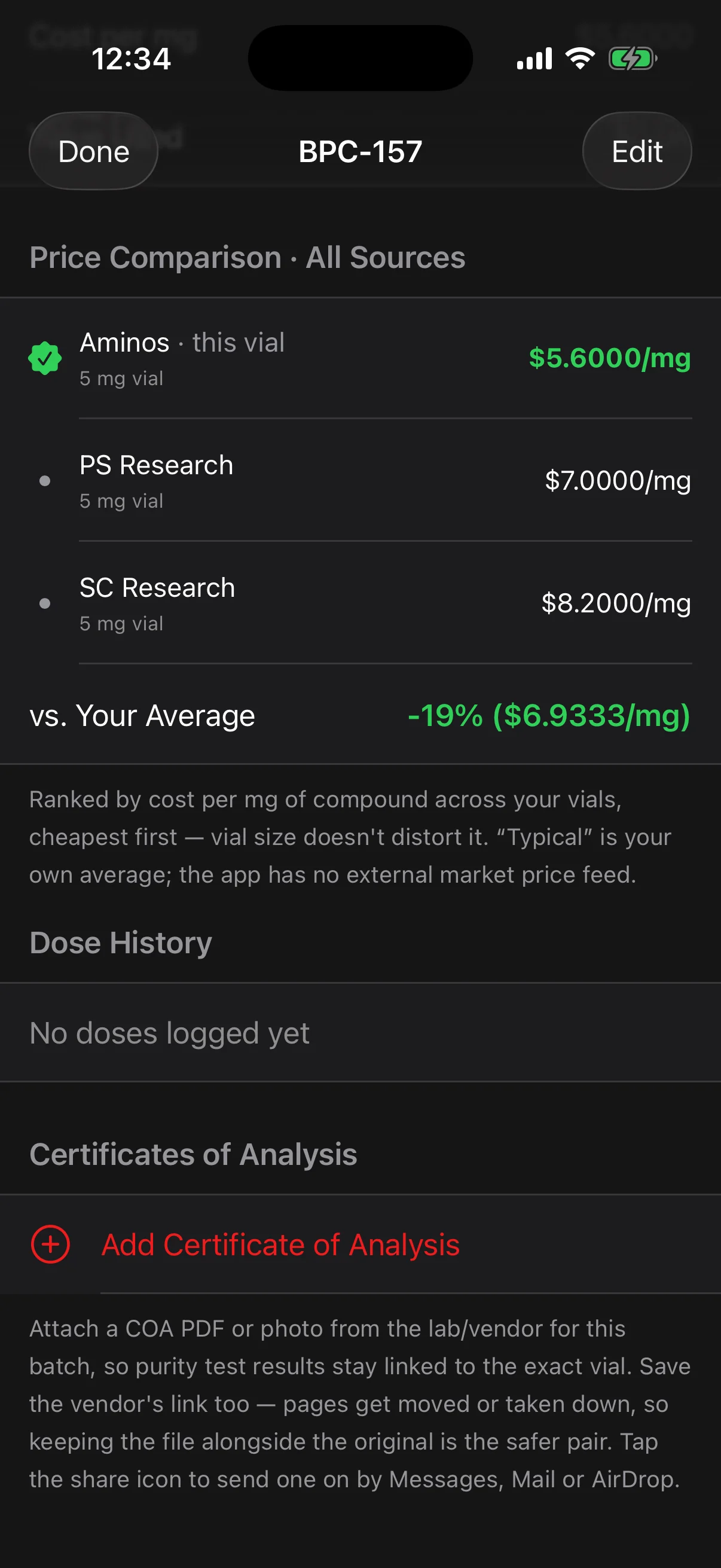 Every vial, and what it costs you